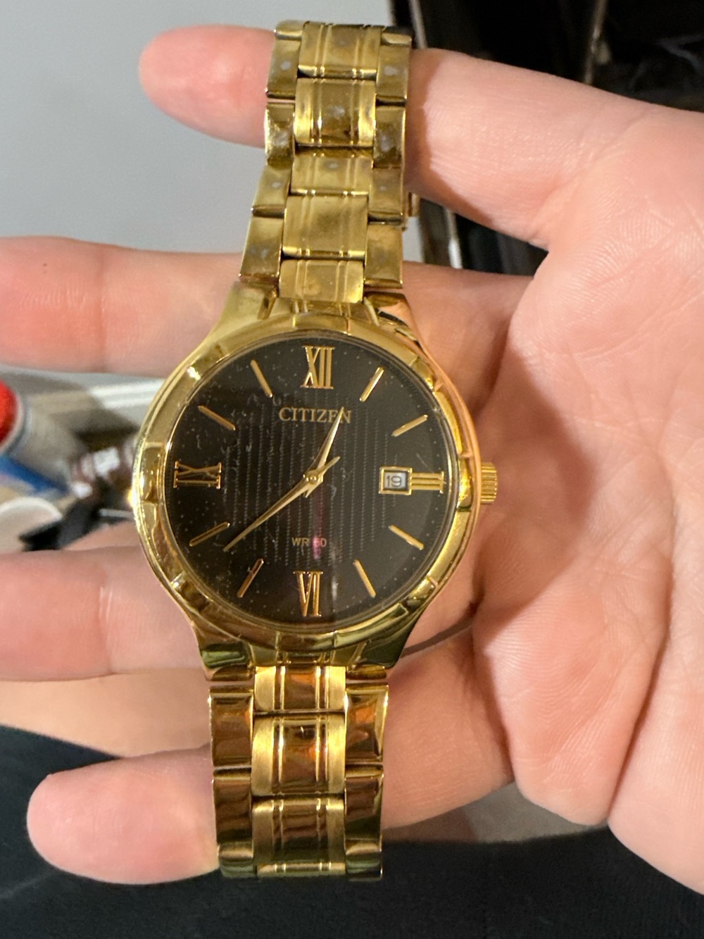 Citizen Gold-Tone Men’s Dress Watch with Black Dial